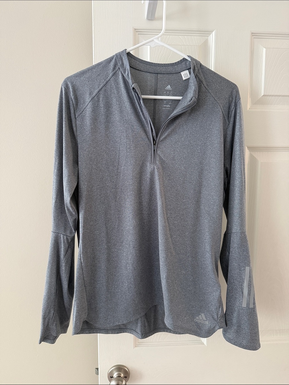 adidas Gray Quarter-Zip Performance Pullover